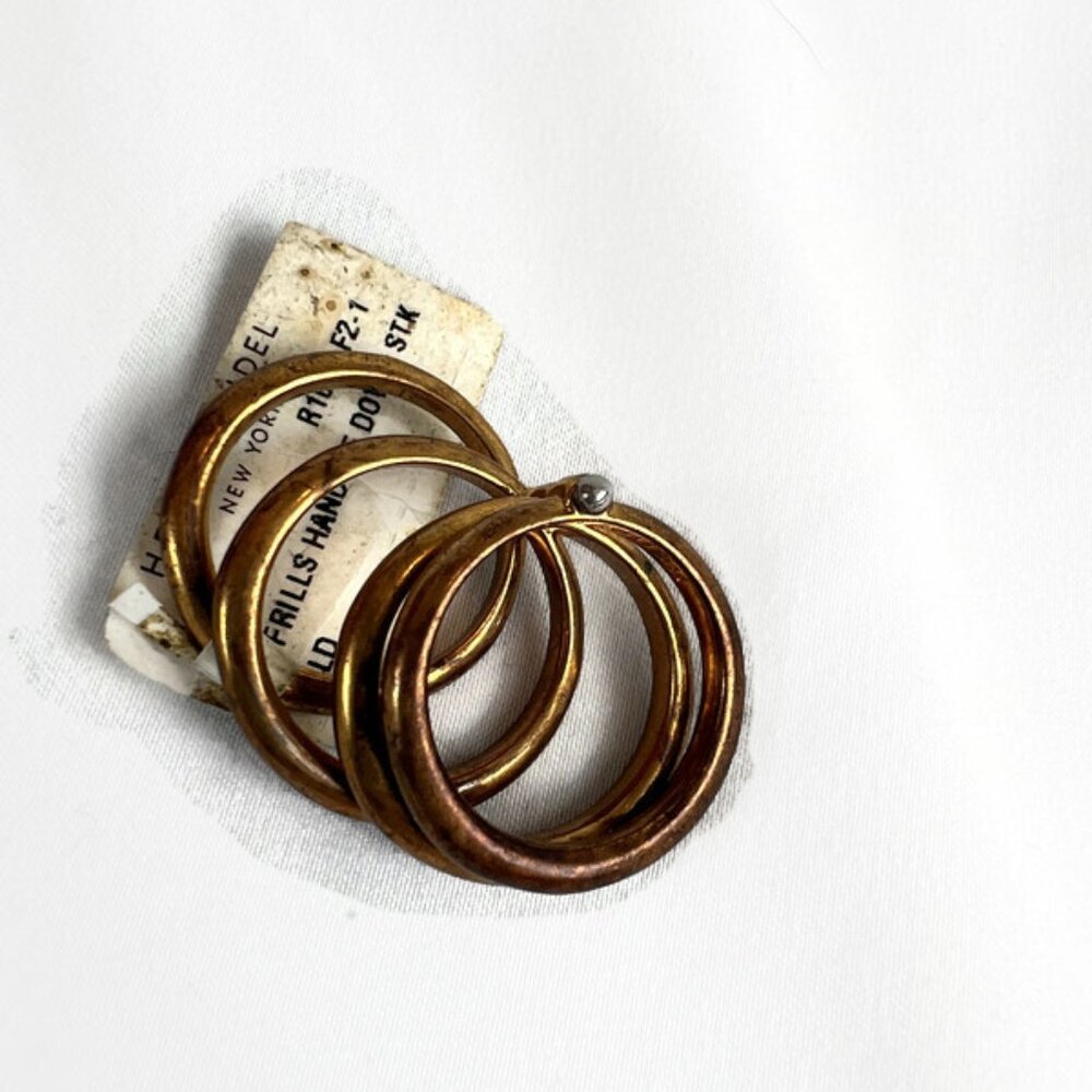 Henri Bendel Four Band Ring Gold Brass Size 8